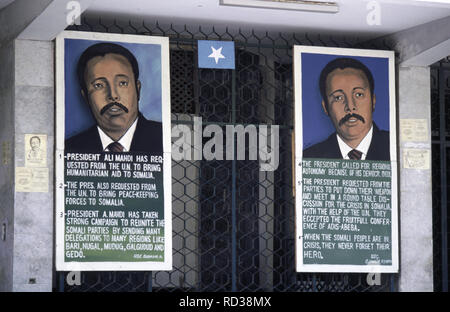 11. Oktober 1993 Präsident Ali Mahdi Mohammad hat seinen Sitz im Norden von Mogadischu, Somalia. Stockfoto