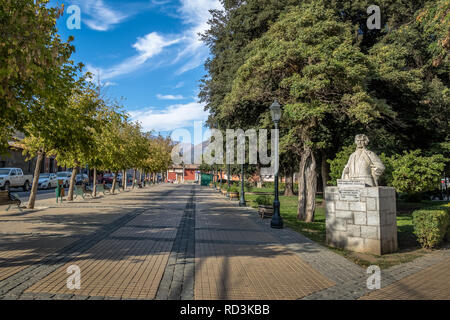 Plaza de Armas Square in San José de Maipo Stadt an der Cajon del Maipo, Chile Stockfoto