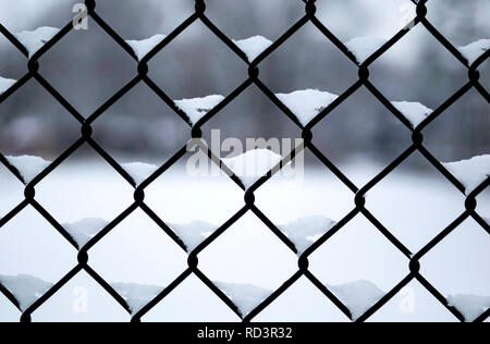 Winter-Zaun Stockfoto