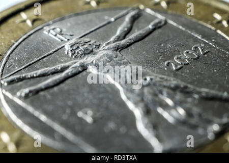 Italienische eurocoin, symbolische Foto Schuldenkrise in Italien, Italienische Euromünze, Symbolfoto Schuldenkrise in Italienisch Stockfoto