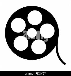 Abbildung eines Films Symbol auf weißem Hintergrund Stock Vektor