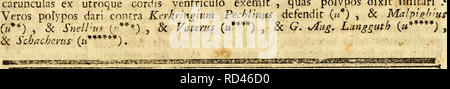 . Elementa physiologiae corporis Humani... Physiologie und Anatomie des Menschen. S E C T I I N U N I V E R S U M M tf a&amp; peripneumonia hraste0), (b) &Amp; phthifi (£*) polypus conjungitur. PoflTunc s m^rore (0 aliifve caufis, vitae vires Frangi, uti quidem m chronicis morbis polypus frequens eft (k), Poteft Terror (/) fubito Cordis a&amp; ionem lntercepifle, uc (aaguinis pro Cordis caveas Motus de repente deftrueretur. Ein quiete enim fanguinem cogi, &Amp; vinculum (m), &Amp; aneuryfma (n), &Amp; noftra (0) nuper ex&gt; citata Experimenta confirmant. Poflfunt acida, aut fpintuofa venena le Stockfoto