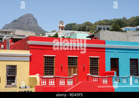 Farbenfrohe Bo-Kaap (Malay Quarter) Nachbarschaft in Kapstadt, Südafrika Stockfoto