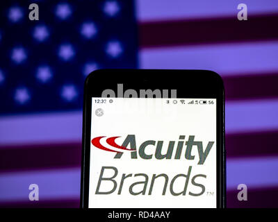 Kiew, Ukraine. 16 Jan, 2019. Acuity Brands Company Logo gesehen auf einem Smartphone angezeigt. Quelle: Igor Golovniov/SOPA Images/ZUMA Draht/Alamy leben Nachrichten Stockfoto