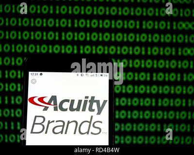 Kiew, Ukraine. 16 Jan, 2019. Acuity Brands Company Logo gesehen auf einem Smartphone angezeigt. Quelle: Igor Golovniov/SOPA Images/ZUMA Draht/Alamy leben Nachrichten Stockfoto