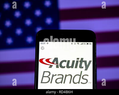 Kiew, Ukraine. 16 Jan, 2019. Acuity Brands Company Logo gesehen auf einem Smartphone angezeigt. Quelle: Igor Golovniov/SOPA Images/ZUMA Draht/Alamy leben Nachrichten Stockfoto