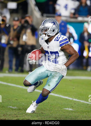 Januar 12, 2019 Dallas Cowboys cornerback Jourdan Lewis #27 in Aktion während der NFC Divisional Round Playoff Spiel zwischen den Los Angeles Rams und den Dallas Cowboys an der Los Angeles Coliseum in Los Angeles, Kalifornien. Charles Baus/CSM. Stockfoto