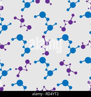 Wissenschaft drucken. nahtlose Muster der atomaren Struktur der molekularen Modell 10 eps Stock Vektor