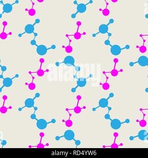 Nahtlose Muster der atomaren Struktur der molekularen Modell Wissenschaft drucken. 10 eps Stock Vektor