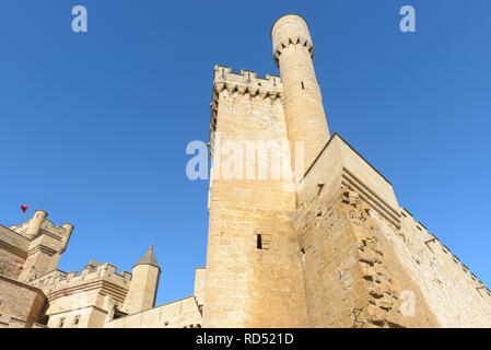 Royal Palace von Olite, ein Schloss - Palast in der Stadt von Olite, Navarra, Spanien Stockfoto