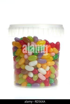 Differenty farbige Jelly Beans in einer klaren Schale Stockfoto