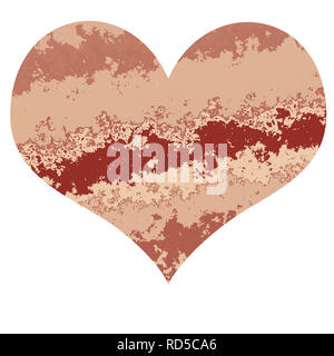 Großes Herz mit rosa und roten Marmor Textur Stockfoto