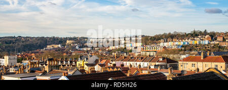 Panoramablick von Clifton und Hotwells Bereiche von Bristol, England, Vereinigtes Königreich Stockfoto