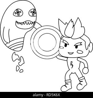 Video Game boy Avatar und Monster Münze Vector Illustration Stock Vektor