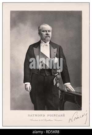 Raymond Poincaré (1860-1934) Präsident der Französischen Republik (1913-1920) Beamten unterzeichnet Portrait Stockfoto