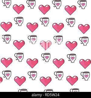 Kaffee Tasse mit Herz Hintergrund Stock Vektor