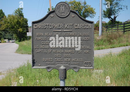 Kit Carson Zeichen in Richmond, Kentucky Stockfoto