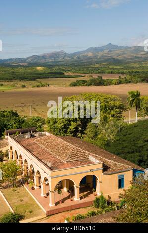 Ehemalige Manaca Iznaga Zuckerraffinerien, Valle de los Ingenios, Tal der Zuckerfabriken, Trinidad Stockfoto