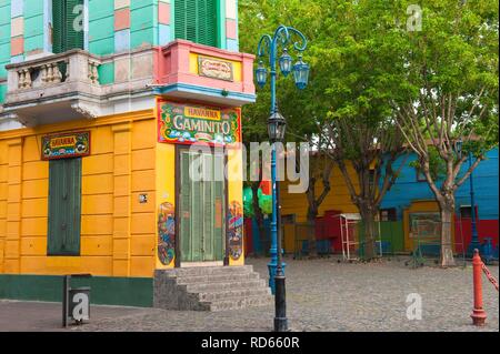 El Caminito Straße, Stadtteil La Boca, Buenos Aires, Argentinien, Südamerika Stockfoto