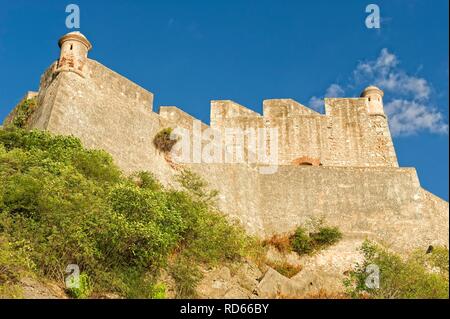 Festung San Pedro de la Roca oder Castillo del Morro, UNESCO-Weltkulturerbe, Santiago de Cuba, Kuba Stockfoto