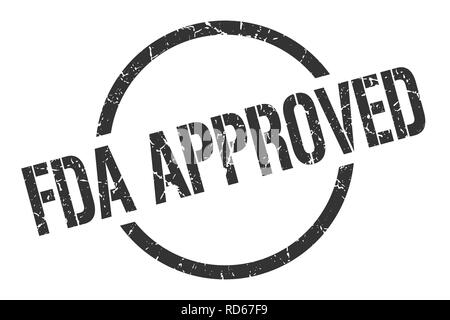 Fda genehmigt schwarzen runden Stempel Stock Vektor