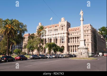 Plaza Lavalle Square, General Juan Lavalle Spalte und Bundesministerium der Justiz Gerichte, Buenos Aires, Argentinien, Südamerika Stockfoto