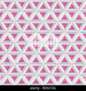 Abstrakte Dreieck Hintergrund. Grau und Rosa geometrische Struktur. Nahtlose Dreiecke Muster. Strukturierte Hintergrund. Vector Illustration. Stock Vektor