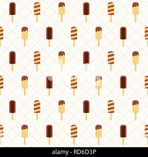Eis nahtlose Muster. Süße nachspeise Hintergrund. Flat Style. Vector Illustration. Stock Vektor