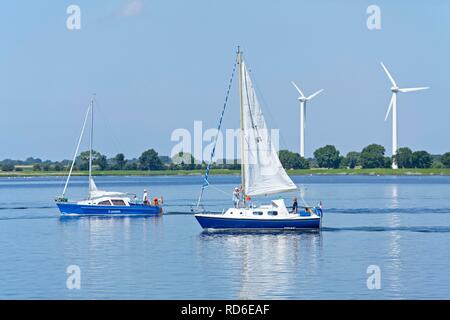 Segelboote, See Burger Binnensee, Fehmarn, Schleswig-Holstein, PublicGround Stockfoto