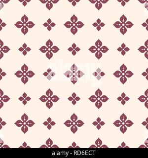 Abstrakte Blume von vier Blütenblättern nahtlose Muster. Vintage Hintergrund Textur muster. Vector Hintergrund. Stock Vektor