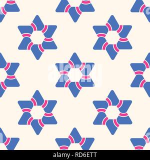 Nahtlose Muster mit Sechszackigen farbige Sterne. Vector Hintergrund. Stock Vektor