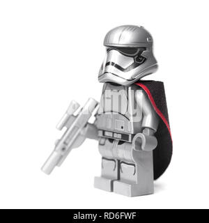 Russisch, Samara, 16. Januar 2018. Konstruktor Lego Star Wars. Erste Bestellung Offizier Captain Phasma Stockfoto