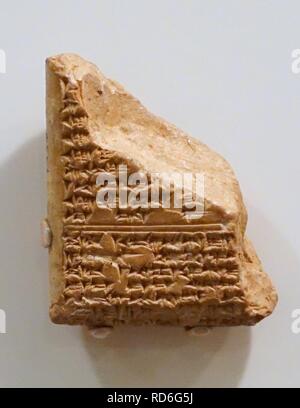 Amarna schreiben Fragment, von König Tushratta von Mitanni zur Königin Teje (teye) von Ägypten, passende Fragment in der Britischen Stockfoto