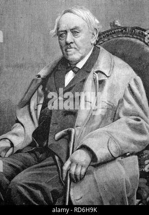 Eduard von Bauernfeld, österreichischer Schriftsteller, 1802-1890 Geschichtsbild ca. 1893 Stockfoto