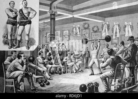 Traning Athleten in Wien, Österreich, historische Abbildung ca. 1893 Stockfoto