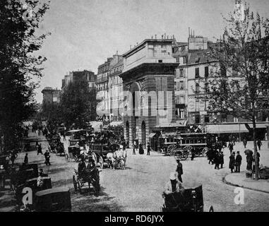 Eines der Autotype Erstdrucke, Porte Saint-Martin-Denkmal, Nene Foto, 1884, Paris, Frankreich, Europa Stockfoto