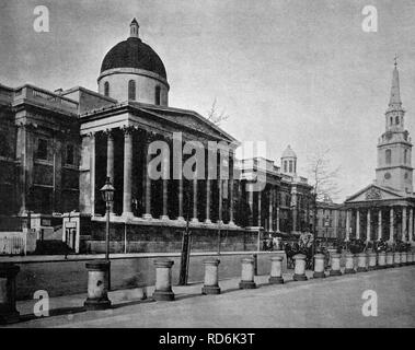 Eines der ersten Autotypen der National Gallery in London, England, historische Fotografie, 1884 Stockfoto