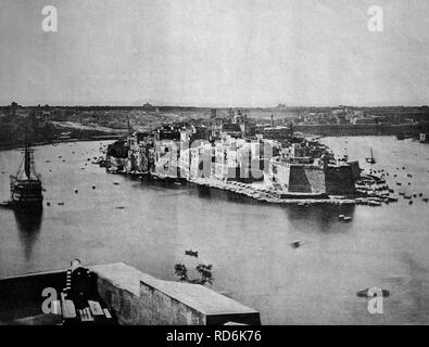 Einer der ersten autotypes von La Valletta, Malta, historischen Fotografie, 1884. Stockfoto