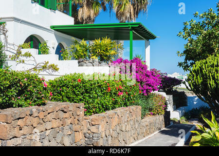 Typische weiße Haus in Lanzarote, Kanarische Inseln, selektiven Fokus Stockfoto