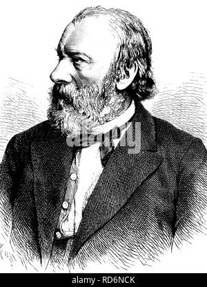 Professor Friedrich Drake, 1805-1882, deutscher Bildhauer, historische Abbildung, ca. 1886 Stockfoto