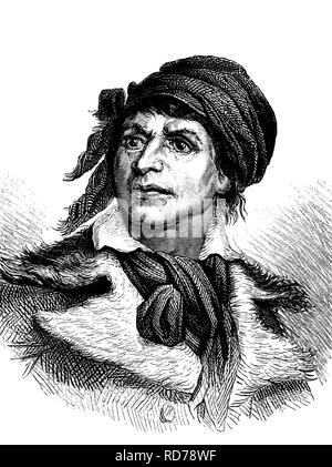 Jean Paul Marat, 1743 - 1793, Arzt, Verleger und Journalist, der Führer der Jakobiner in der Französischen Revolution Stockfoto