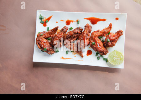 Chipotle Flavored Chicken Wings Top View Stockfoto