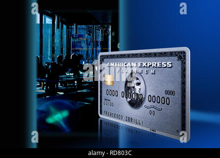 In der Nähe von American Express Karte gegen composite Hintergrund Stockfoto