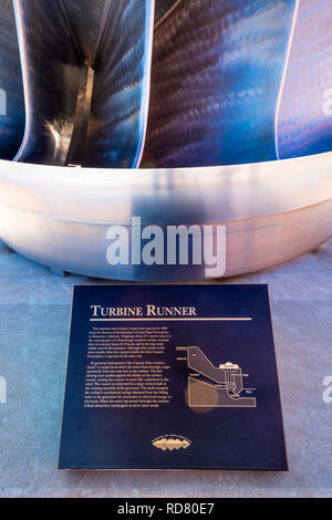 Befundtexte anzuzeigen, Carl Hayden Visitor Center am Glen Canyon Dam, Glen Canyon National Recreation Area, Page, Arizona, USA Stockfoto