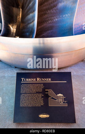 Befundtexte anzuzeigen, Carl Hayden Visitor Center am Glen Canyon Dam, Glen Canyon National Recreation Area, Page, Arizona, USA Stockfoto