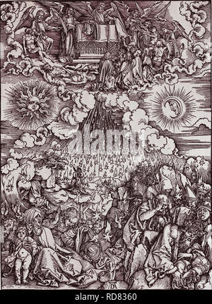 Die Eröffnung der Fünften und Sechsten Dichtungen. Apokalypse. Holzschnitt von Albrecht Dürer. 1498. Stockfoto