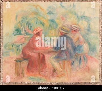 Réunion dans le jardin. Museum: Musée d'Orsay, Paris. Autor: Renoir, Pierre-Auguste. Stockfoto