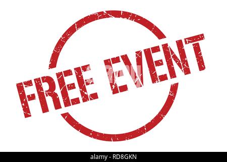 Kostenlose Veranstaltung rote runde Stempel Stock Vektor