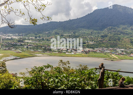 Der Buyan See (Danau Buyan) von der Spitze. Bedugul, Buleleng, Bali, Indonesien. Stockfoto