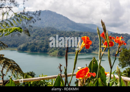 Der Buyan See (Danau Buyan) von der Spitze. Bedugul, Buleleng, Bali, Indonesien. Stockfoto